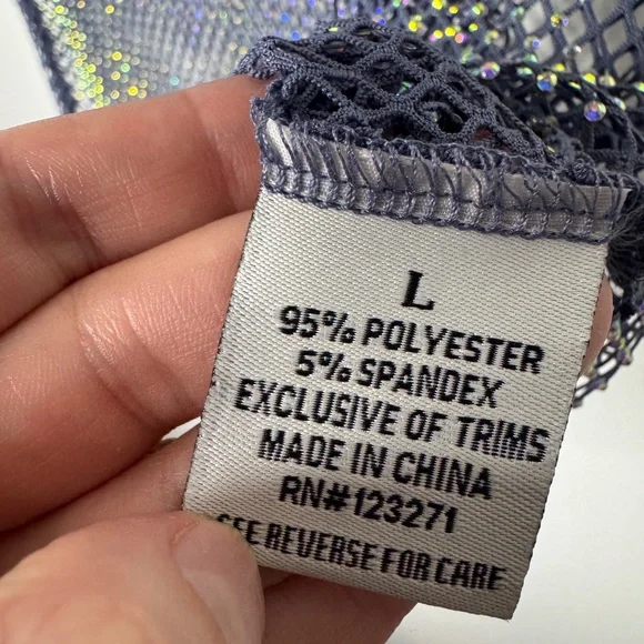 Faded rose Mesh tank top with sequins size L - Picture 4 of 7